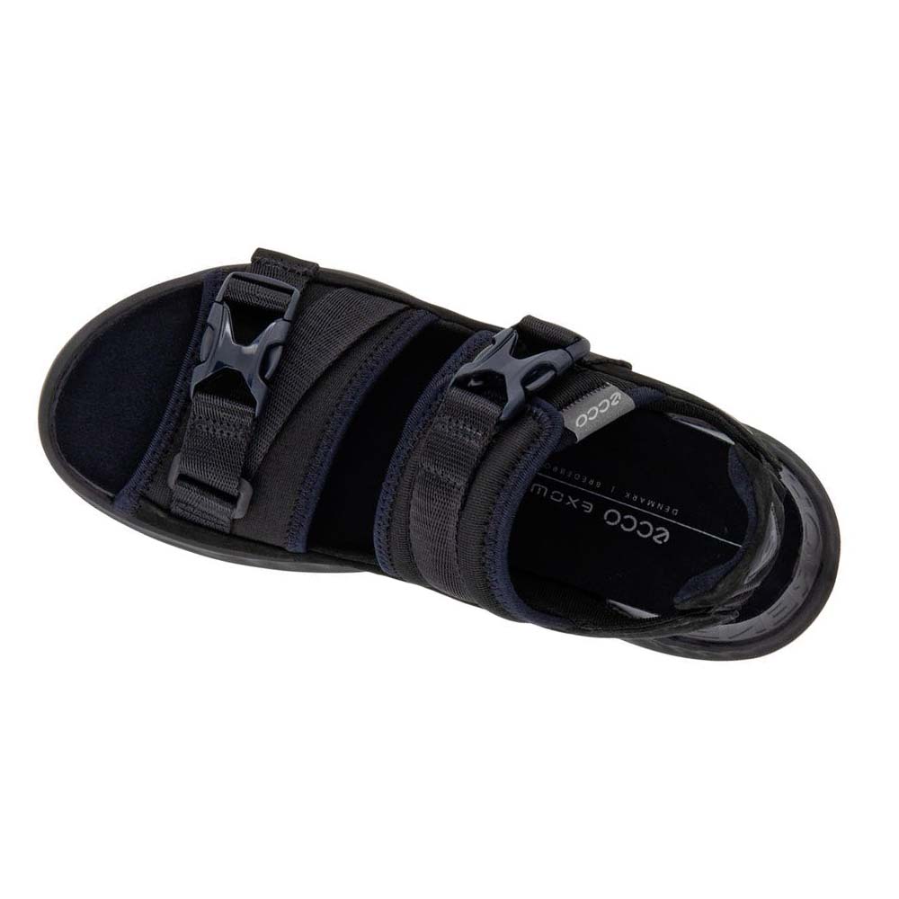 Women's Ecco Exowrap 2 Strap Buckle Sandals Black / Black | Canada 171BEX